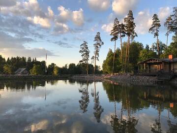 Фото номера Дом с 1 спальней Дома для отпуска Dzirnavas Pirtsmāja г. Цесвайне 6